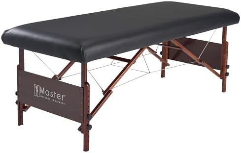 Master Massage Rectangular Universal Fabric Fitted PU Vinyl Leather Ultra-Durable Massage Table Protection Cover-Replacement Cover Protector Black