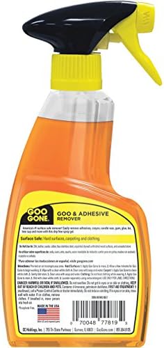 Goo Gone Adhesive Remover Spray Gel, Removes Chewing Gum, Grease, Tar, Stickers, Labels, Tape Residue, Oil, Blood, Lipstick, Mascara, 2 Pack & Sticker Lifter