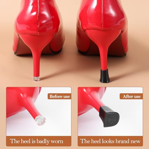 8 Pairs High Heel Cap High Shoe Hunks Protectors Anti Slip Noise Reducing Replacement Savers Stiletto Pumps Tips Covers Stoppers for Women Walking Grass Wedding Gravel Wetlands