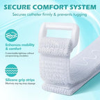 Anti-Slip Catheter Leg Bag Strap, 16 in / 40 cm | Silicone Grip, Adjustable Hook-and-Loop | Thigh Placement, Extended Fit for Foley Drainage Bags | Reusable, Washable 4PCS