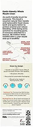 RADIUS Toothbrush Source Floss Brush BPA Free & ADA Accepted Improve Gum Health & Reduce Gum Issues - Medium - Starch - Pack of 1