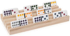 Spin Master Games, Wooden Domino Racks, Set of 4 Trays for Mexican Train Dominoes, Dominoes Games, Classic Game, Kids Game, Adults & Kids Ages 8+
