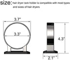 Hair Dryer Holder, Bathroom Cabinet Door Blow Dryer Stand, Blow Dryer Holders Wall Mount - Extra Large Rim (Silvery)
