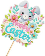 1 Pcs Rabbit Cake Topper Easter Cake Topper Bunny Cake Topper Easter Party Cake Topper Decorations (Bunny Style2) (Style 1)