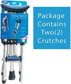 Carex Folding Aluminum Under Arm Crutches for Adults 4'11" to 6'1", 2 Lightweight Crutches Included, Universal for Walking, Walking Aid for Kids, Adults & Seniors, Includes Padded Underarm Cushions
