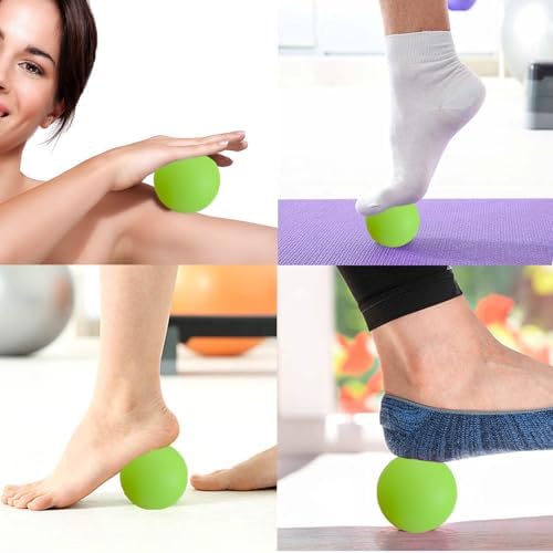 2 Piece Different Density- Foot Hand Deep Tissue Massage Ball for Trigger Point Therapy, Myofascial Release Balls for Feet, Jaw, Back, Plantar Fasciitis, Tight Muscles Massage Tool