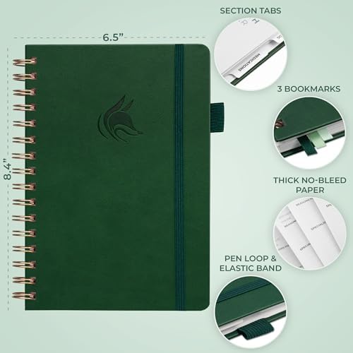 Clever Fox Personal Health Record Keeper – Medical Care Planner – Wellness & Medication Tracker Journal for Patients – Organizer Notebook, Daily Tracking Log Book & Appointment Diary (Forest Green)