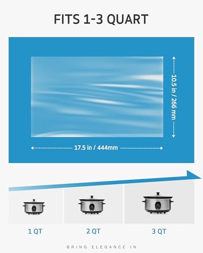 Syntus Crock Pot Liners, 20 Count 10.5" x 17.5" Small Size Slow Cooker Liners Fits 1-3 Quart Pots, Disposable Cooking Bags Suitable for Oval & Round & Retangular Crock Pot