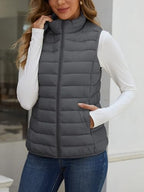 SMENG Women's Lightweight Quilted Puffer Vest Sleeveless Stand Collar Zip-Up Padded Outerwear Gilet