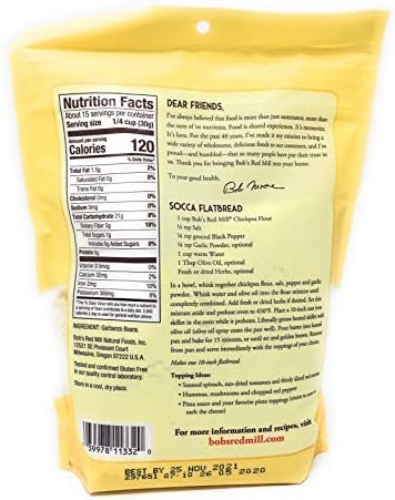 Bobs Red Mill Garbanzo Bean Flour, 16 Ounce (Pack of 2)