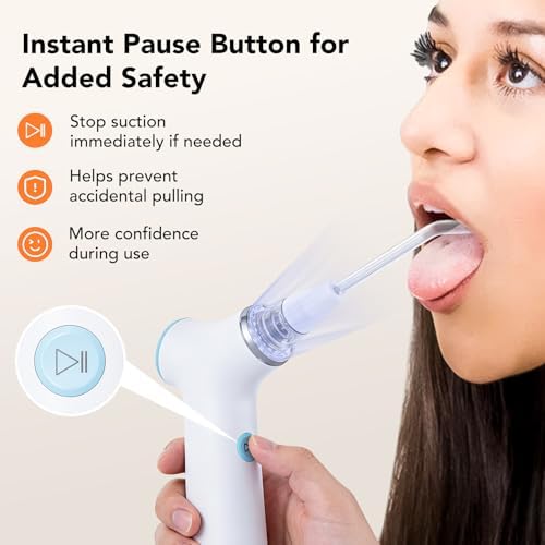 Electric Tonsil Stone Remover Vacuum – 8 Suction Levels with LED Light, Safety Pause Button & Oral Protection | High-Precision Tonsil Stone Removal Kit with 13 Attachments for Painless Cleaning