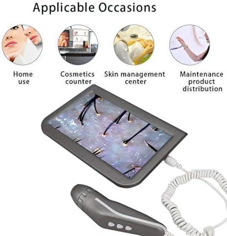 Skin Diagnosis Hair Analyzer,10.1 Inch Charging Type Scalp Hair Follicle Skin Hair Detector Analyser Machine 100-240V(US)