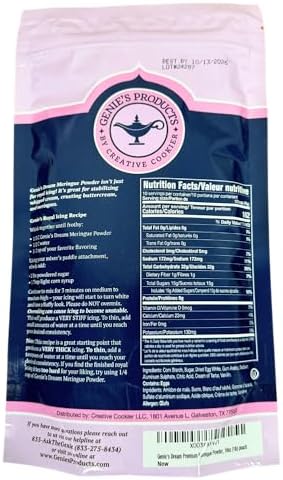 Genie's Dream Premium Meringue Powder, 16oz (1lb) pouch