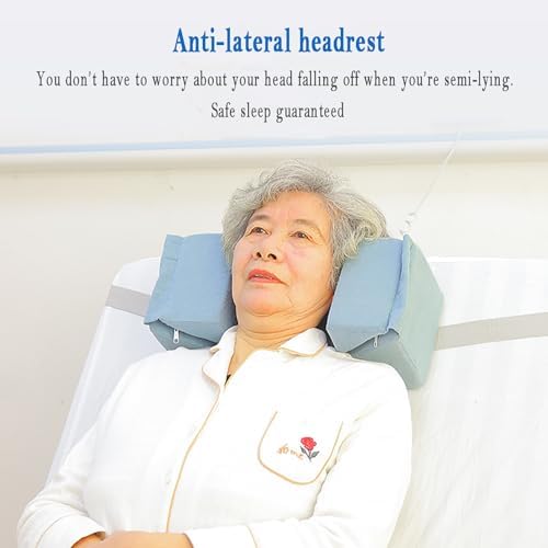 Anti-lateral Headrest, Curved Sponge Pillow for Wheelchair Care Beds for Disabled Patients, Adjustable and Removable, Protects The Elderly’s Cervical Spine, Bed Width Range: Within 90cm