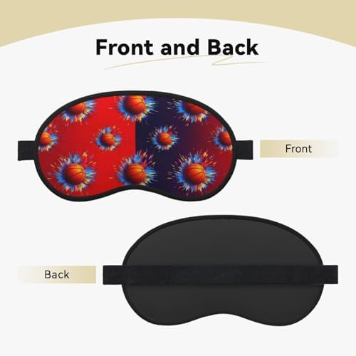 Basketball Art Blackout Sleep Mask Unisex Soft Breathable Eye Masks with Elastic Strap