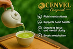CENVEL® Organic Supreme Loose Green Tea Leaves 5.29 Oz | 100% Pure & Natural Tea | Single Origin | Premium Large-Leaf | Rich in Antioxidants (150g)