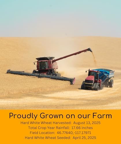 Palouse Brand Certified Glyphosate Residue Free Hard White Wheat Berries | 25 LBS Bucket | Family Farmed in Washington State | Sproutable | Non-GMO Project Verified | Kosher