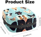 Sanitary Napkin Storage Bag,Period Bag,Pad Bag,Animal Dog Face Cartoon,Period Pouch