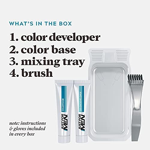 Just For Men Mustache & Beard, Beard Dye for Men with Brush Included, With Keratin Biotin Aloe and Coconut Oil for Healthy Facial Hair - Light Brown, M-25, Pack of 1 (Packaging May Vary)