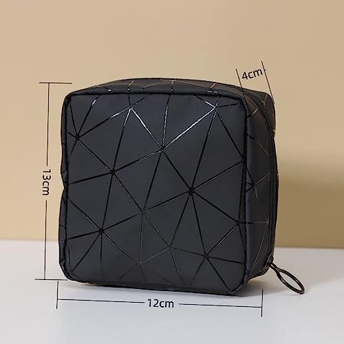 Sanitary Napkin Storage Bag Menstrual Cup Pouch Period Bag for Teen Girls Portable Menstrual Pad Sanitary Napkin Storage Tampons Holder for Purse (Black M)