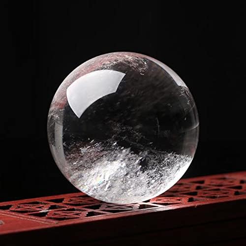 Comimark 1PCS 60mm Natural White Clear Quartz Crystal Sphere Ball Reiki Healing Gemstone Home Decor