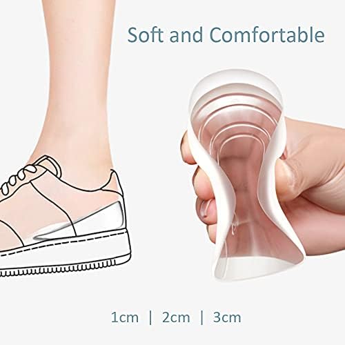Joyray Gel Heel Cups, Cushion Pad Inserts, or Heel Lift Insoles - 2 Pairs - 1 cm Height