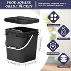 Mumufy 3 Pcs 3.5 Gallon Square Food Grade Bucket with Lid Square Bucket Pail Plastic Handles for Long Term Food Storage, Camping, Fishing, Home Organization Easy Stack and Store (Black)