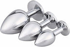 Akstore 3 Pcs Luxury Jewelry Design Fetish Anal Butt Plug(Black)