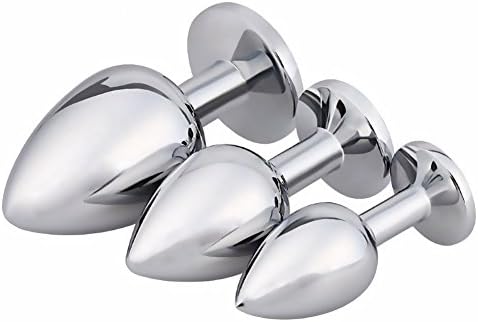 Akstore 3 Pcs Luxury Jewelry Design Fetish Anal Butt Plug(Black)