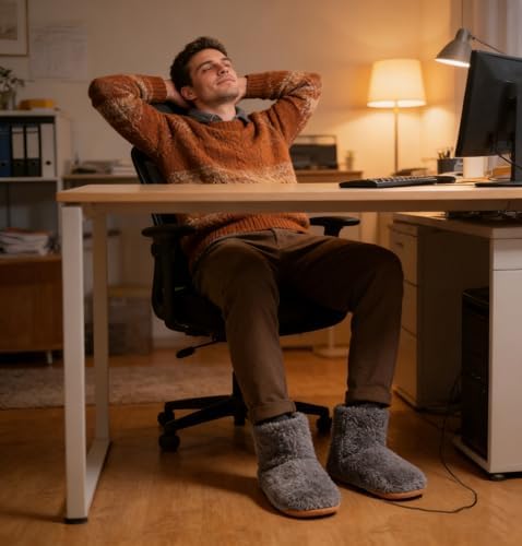 USB Heated Plush Slippers Electric Thermal Foot Warmer Women Men Washable Chargeable Heated Boots for Home Office Indoor