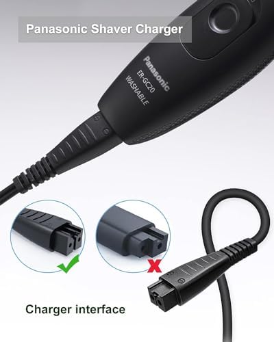 4.8V~5.4V Shaver Charger compatible with Panasonic Arc6 5 4 3 Electric Razor ES-LV65/LV67/LV95/LV97, ES-LA63/LA93/LF51/LT71 Wet Dry Razor Charger Cord Replacement.