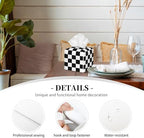 Black and White Checkerboard Tissue Box Cover Square,Square Grid Checkered Tissue Box Holder Waterproof Leather Facial Paper Organizer Dispenser for Bathroom Home Car Nightstand Vanity Desk