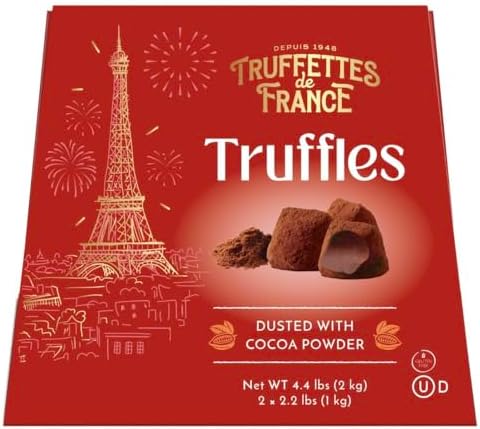 Chocmod Truffettes de France 2.2lbs (1Kg) All Natural Truffles in a Elegant Gift Box - PACK OF 2