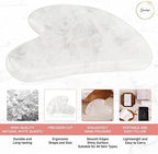 Natural White Quartz Gua Sha Facial Tools | Guasha Tool for Face Sculpting, Shaping, Reduce Puffiness, Tension Relief | Stone for Eyes, Face and Body