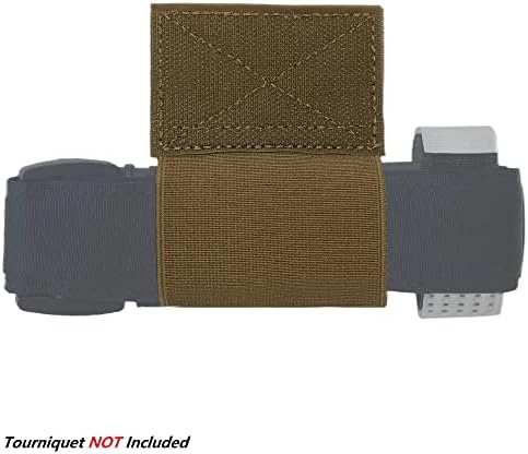 Elastic Tourniquet Holder with Hook & Loop Tourniquet Strap Storage Holster with Retention Loop for Duty Vest Chest Rig Tactical Competition Belt