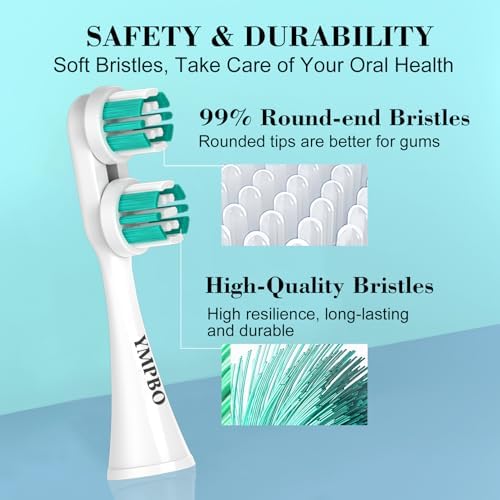 6 Pack Replacement Heads Compatible with Spinbrush Electric Toothbrush Adults, Brush Head Replacement Refill