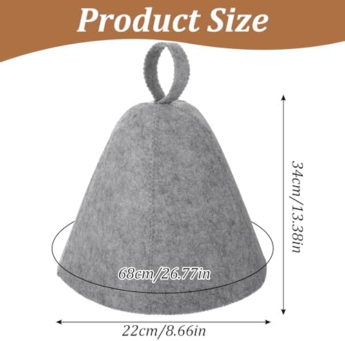 Lusofie 2 Pcs Sauna Cap for Spa with Hanging Loop - Felt Wool Sauna Hat for Women Men - Insulating Headgear for Steam Room Banya Bathhouse