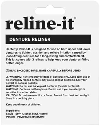 Dentemp Denture Reline Kit Value Pack - Advanced Formula Reline It Denture Reliner - Denture Kit to Refit and Tighten Dentures for Both Upper & Lower Denture (2 Pack (6 Relines))