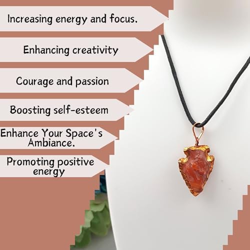 Jet Carnelian Arrowhead Pendant Gold Plated Creativity Spiitual Balancing Chakra Decor Agate Reiki Pendant Healing Crystal Approx 1 inch