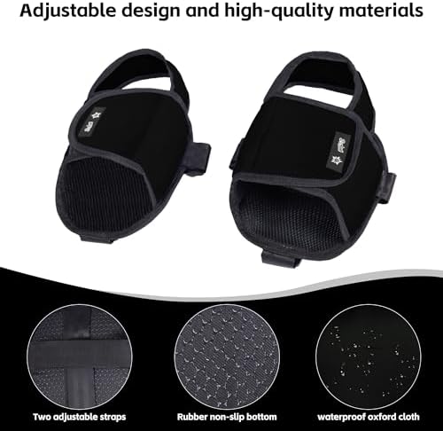 SPRING SEAON Wheelchair Restraint Shoes Breathable Oxford Fabric with Adjustable Straps, Prevents Feet from Sliding Off, Easy to Wear Wheelchair Shoe Holder for Disabled & Rehab Patients