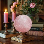7-10CM/2.75-3.93inch Big Pink Crystal Ball Polished Natural Rose Quartz Sphere Decorative Sphere Healing Crystals Ball Healing Stone Crafts Home Decor Ornament Gifts