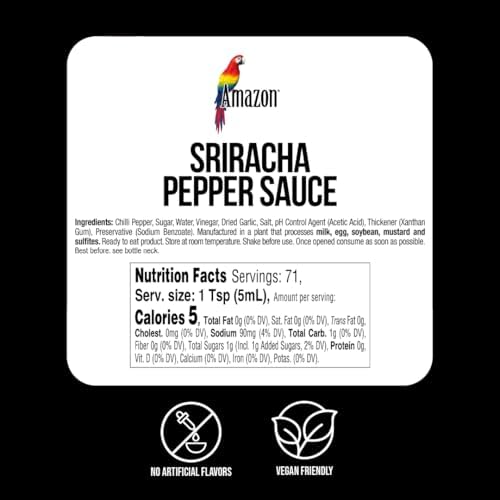 Amazon Sriracha Hot Sauce, Medium Spice, 12 oz (1 Pack)
