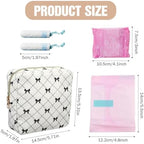 Corduroy Sanitary Napkin Storage Bag with Zipper, Cute Period Bag Pouch, Portable Tampon Holder for Purse that Can Hold Sanitary Napkins, Panty Liners, Tampons, and Menstrual Cups