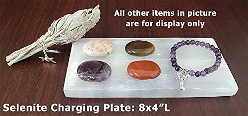 New Age Imports, Inc.® ~ Premium Quality Selenite Charging Plate 8x4" - Approx. 2 LBs. Great for Wicca, Reiki, Healing, Metaphysical, Chakra, Positive Energy, Meditation, Protection, Decoration.