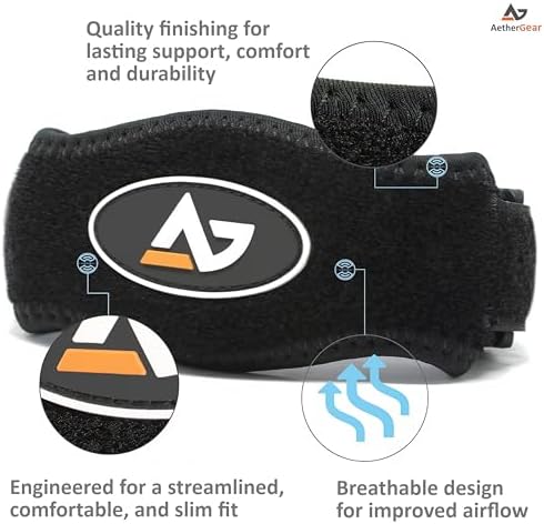 Tennis Elbow Brace with Bonus Replacement Strap (1 pack) - Forearm Brace Support Band with Compression Pad and Elbow Strap for Tendonitis, Tennis & Golfer Elbow & Bursitis - Women and Men