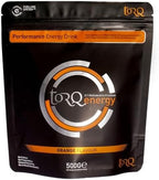 Torq Energy Drink Natural Orange Isotonic Energy Drink Powder - Electrolyte Powder Energy Drinks High Carbohydrates 30g per 500ml and Sodium - 15 Servings - 500g