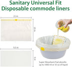 Commode Liners with Absorbent Pads for Bedside Commode, 100 Lemon Scented Bedside Commode Liners and 100 Commode Pads, Commode Toilet ＆ Camping Toilet Bags