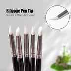 Angzhili 5Pcs/Set Dental Silicone Brush Pens for Resin Shaping and Trimmer,Dental Whitening Carving Pen Set