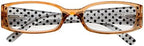 Eyekepper 5-Pack Spring Hinges Polka Dots Patterned Temples Reading Glasses Readers Women Brown +2.0