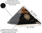 Amazing Gemstone Large Black Tourmaline Orgone Pyramid Crystal, Sri Yantra Orgonite Pyramid, Positive Energy Healing